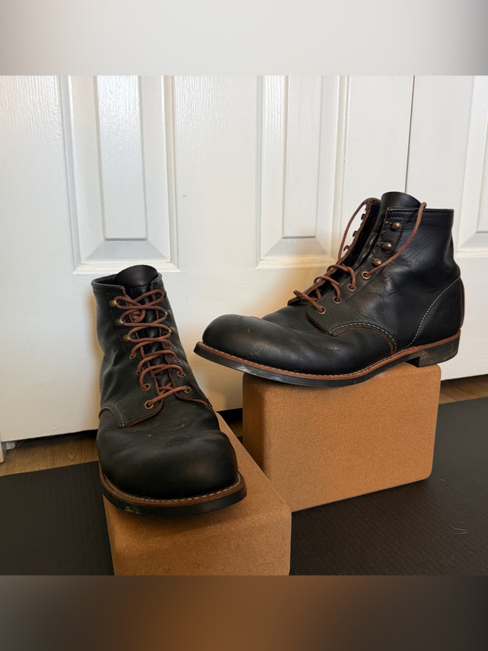 Men's Black Leather Red Wing Boots